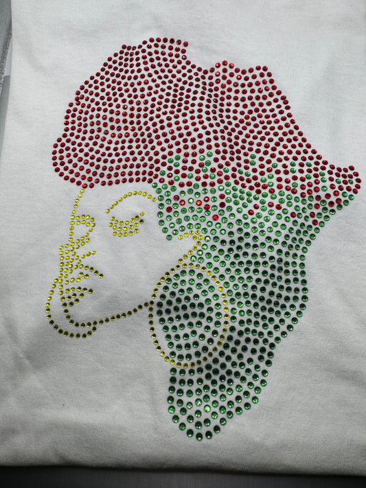 Africa Afro Female Bling T-Shirt