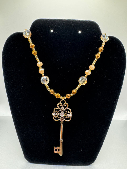 Gold Key Pendant Necklace