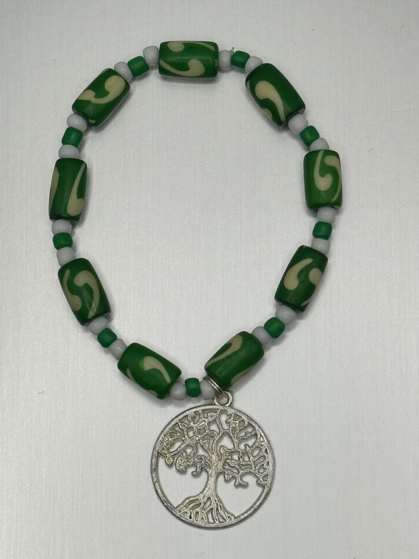 Green Tree of Life Pendant Bracelet