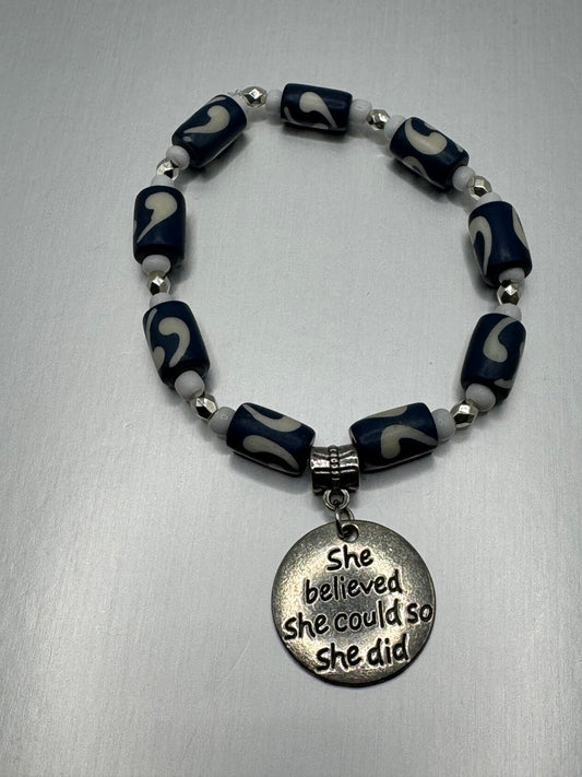 She Believed She Could So She Did Pendant- Bracelet